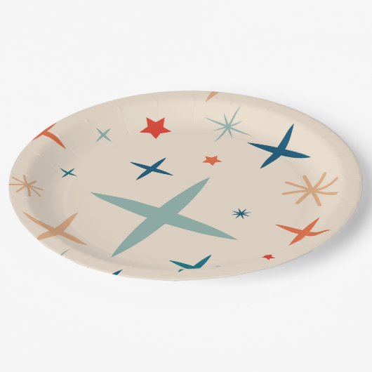 Retro Christmas Sparkle Holiday Party Pappteller (Schrägansicht)