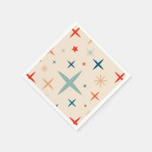 Retro Christmas Sparkle Holiday Party Serviette (Ecke)