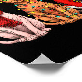 Retro Christmas Sphynx Cat Santa Reindeer Poster (Ecke)