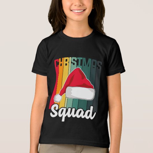 Retro Christmas Squad Weihnachtsmannmütze Festival Tri-Blend Shirt (Vorderseite)