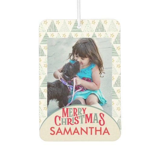 Retro Christmas Star Modernes Abstraktes, einzigar Autolufterfrischer (Vorderseite)