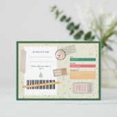 Retro Christmas Stocking Family Xmas Gift Coupon (Stehend Vorderseite)