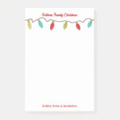Retro Christmas String Lights Custom Post-it Klebezettel (Vorderseite)