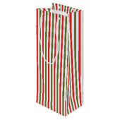 Retro Christmas Stripe Pattern Custom Christmas Geschenktüte Für Weinflaschen (Rückseite Schrägansicht)