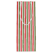 Retro Christmas Stripe Pattern Custom Christmas Geschenktüte Für Weinflaschen (Rückseite)