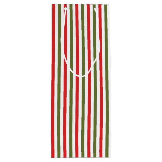 Retro Christmas Stripe Pattern Custom Christmas Geschenktüte Für Weinflaschen (Rückseite)