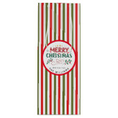 Retro Christmas Stripe Pattern Custom Christmas Geschenktüte Für Weinflaschen (Vorderseite)