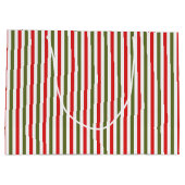 Retro Christmas Stripe Pattern Custom Christmas Große Geschenktüte (Rückseite)