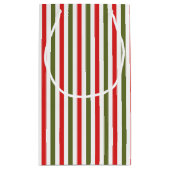 Retro Christmas Stripe Pattern Custom Christmas Kleine Geschenktüte (Rückseite)