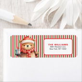 Retro Christmas Stripe Pattern & Teddy Bear Custom (Insitu)