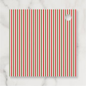Retro Christmas Stripe Pattern & Teddy Bear Custom Geschenkanhänger (Rückseite)