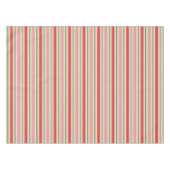 Retro Christmas Stripes Pattern Pink Red Green Tischdecke (Vorderseite (Horizontal))