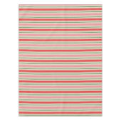 Retro Christmas Stripes Pattern Pink Red Green Tischdecke (Vorderseite)