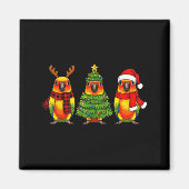 Retro Christmas Sun Conure Parrot Santa Reindeer Magnet (Vorne)