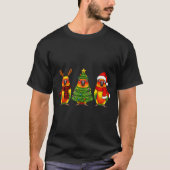Retro Christmas Sun Conure Parrot Santa Reindeer  T-Shirt (Vorderseite)