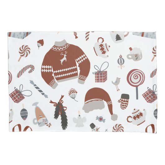 Retro Christmas Sweater Muster Kissenbezug (Vorderseite)