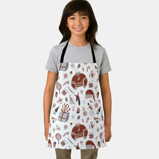 Retro Christmas Sweater Muster Schürze (Insitu)