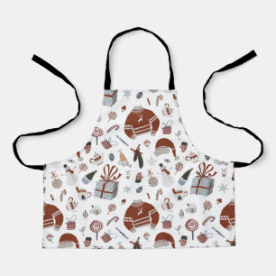 Retro Christmas Sweater Muster Schürze