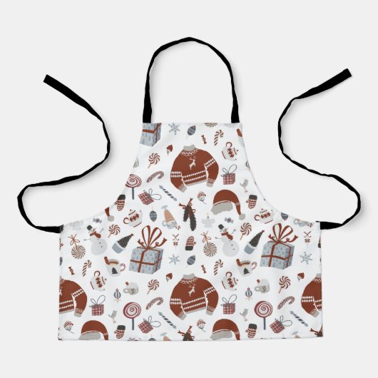Retro Christmas Sweater Muster Schürze (Vorderseite)