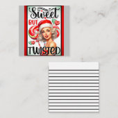 Retro Christmas Sweet n Twisted Pinup Mitteilungskarte (Vorne/Hinten)