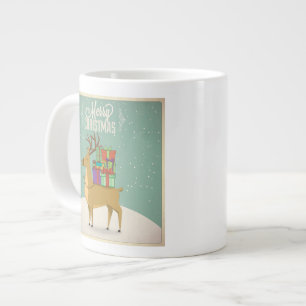 Retro Christmas Tasse - Raindeer mit Geschenken