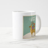 Retro Christmas Tasse - Raindeer mit Geschenken (Vorderseite Rechts)