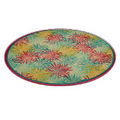 Retro Christmas Tinsel PomPoms (Tropische Farben) Schneidebrett (Ecke)