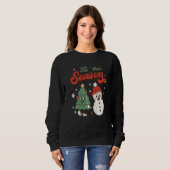 Retro Christmas Tis The Season Christmas Tree Snow Sweatshirt (Vorne ganz)