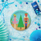 Retro Christmas Toy Parade Foto Paper Plate Pappteller (Party)