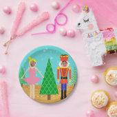 Retro Christmas Toy Parade Foto Paper Plate Pappteller (Party)