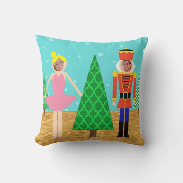 Retro Christmas Toy Parade Photo Throw Pillow Kissen (Vorderseite)
