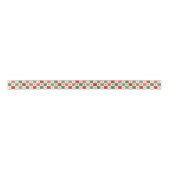 Retro Christmas Tree Checkerboard Holiday Pattern Satinband (Vorderseite)