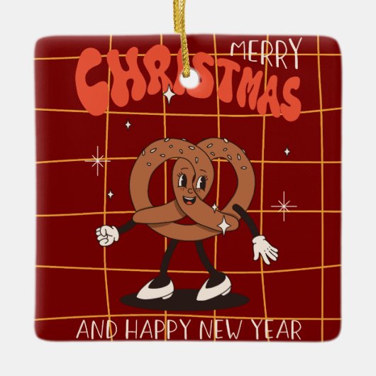 Retro Christmas Tree Cookie Ornament (Vorderseite)