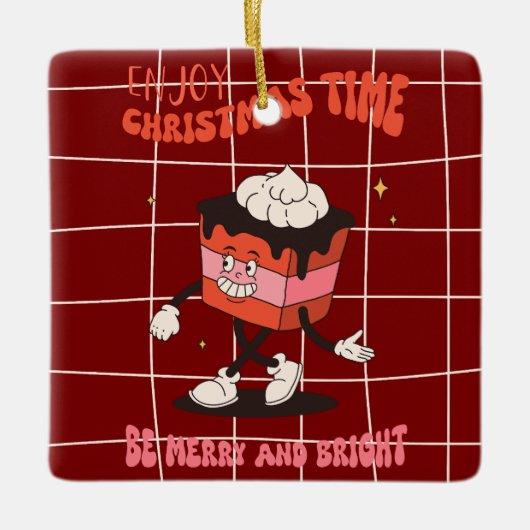 Retro Christmas Tree Cookie Ornament (Vorderseite)