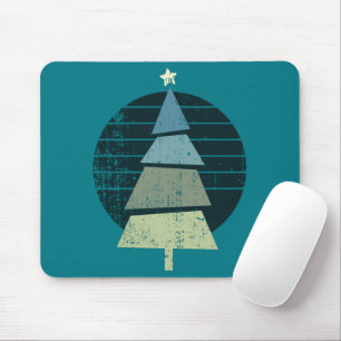 Retro Christmas Tree Design Mousepad