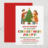 Retro Christmas Tree Editable Holiday Party Einladung (Vorne/Hinten)