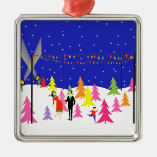 Retro Christmas Tree Farm Holiday Ornament