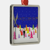 Retro Christmas Tree Farm Holiday Ornament Aus Metall (Rechts)