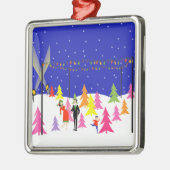 Retro Christmas Tree Farm Holiday Ornament Aus Metall (Links)