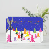 Retro Christmas Tree Farm Party Einladungen (Stehend Vorderseite)