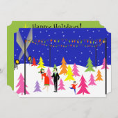 Retro Christmas Tree Farm Party Einladungen (Vorne/Hinten)