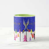 Retro Christmas Tree Farm Tasse (Zentrum)