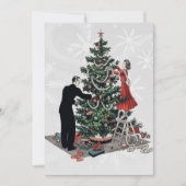Retro Christmas Tree Feiertagskarte (Vorderseite)