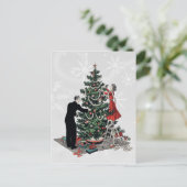 Retro Christmas Tree Feiertagspostkarte (Stehend Vorderseite)