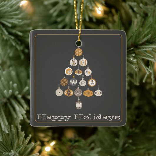 Retro Christmas Tree Foto Keramikornament (Baum)