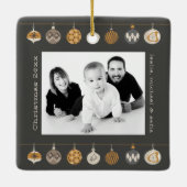 Retro Christmas Tree Foto Keramikornament (Rückseite)