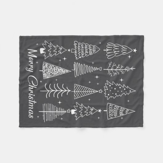 Retro Christmas Tree,funny Christmas Design Tee Wo Fleecedecke (Vorderseite (Horizontal))