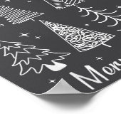 Retro Christmas Tree,funny Christmas Design Tee Wo Poster (Ecke)