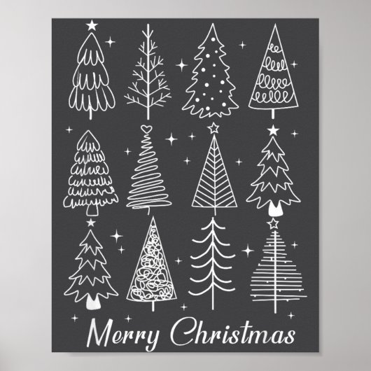 Retro Christmas Tree,funny Christmas Design Tee Wo Poster (Vorne)