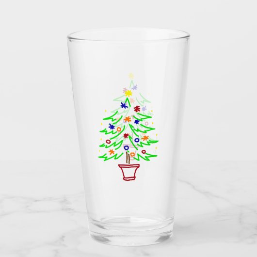 Retro Christmas Tree Glas (Vorderseite)